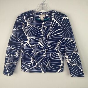 J.Crew blue white fanfare blazer separate double breasted jacket size 2